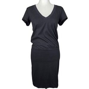 Standard James Perse Black V-Neck T-Shirt Dress Womens 1 Small Fitted Casual LBD